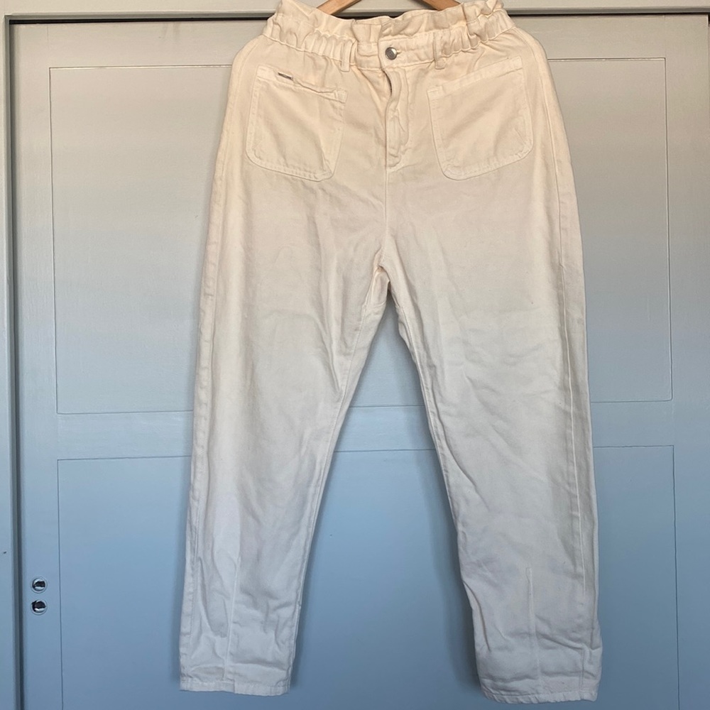 Zara elastic waist twill pants